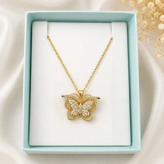 Butterfly Necklace Acier Inoxydable