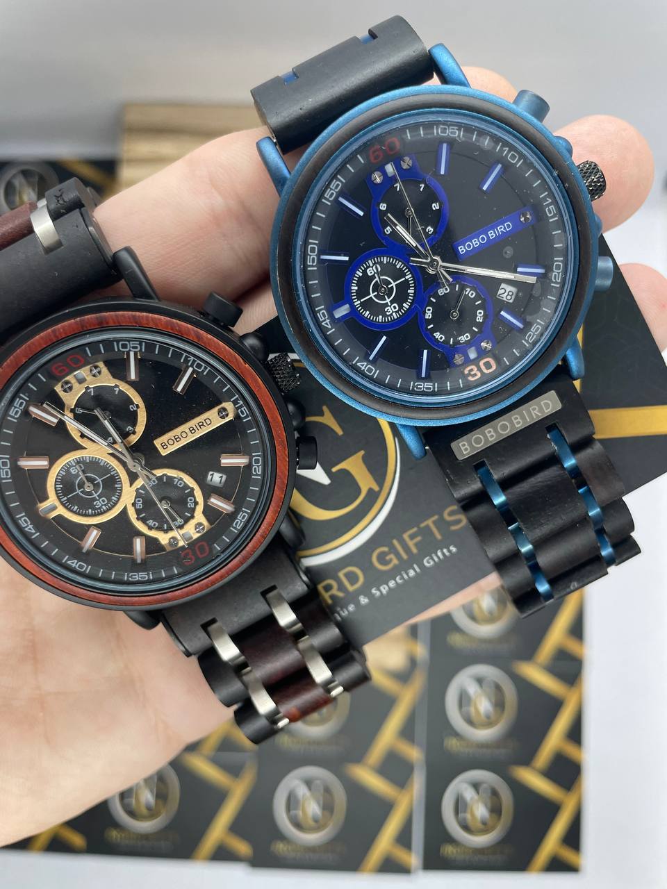 Montre en bois combiné