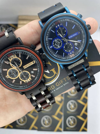 Montre en bois combiné