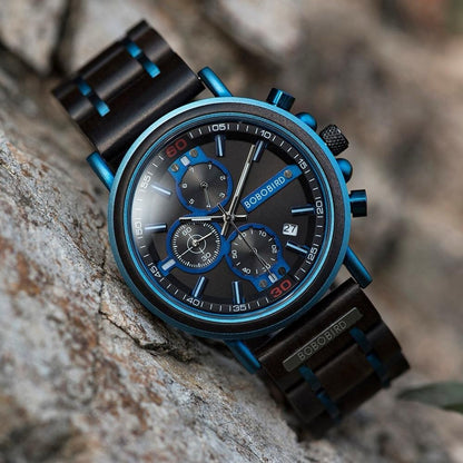 Montre en bois combiné