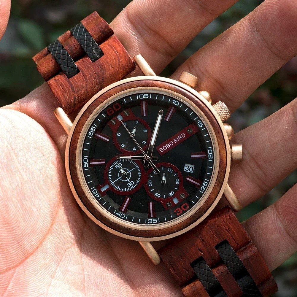 Montre en bois combiné