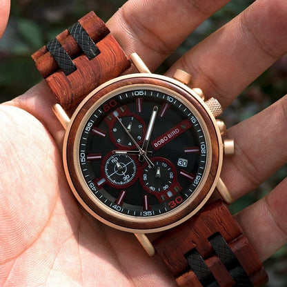 Montre en bois combiné