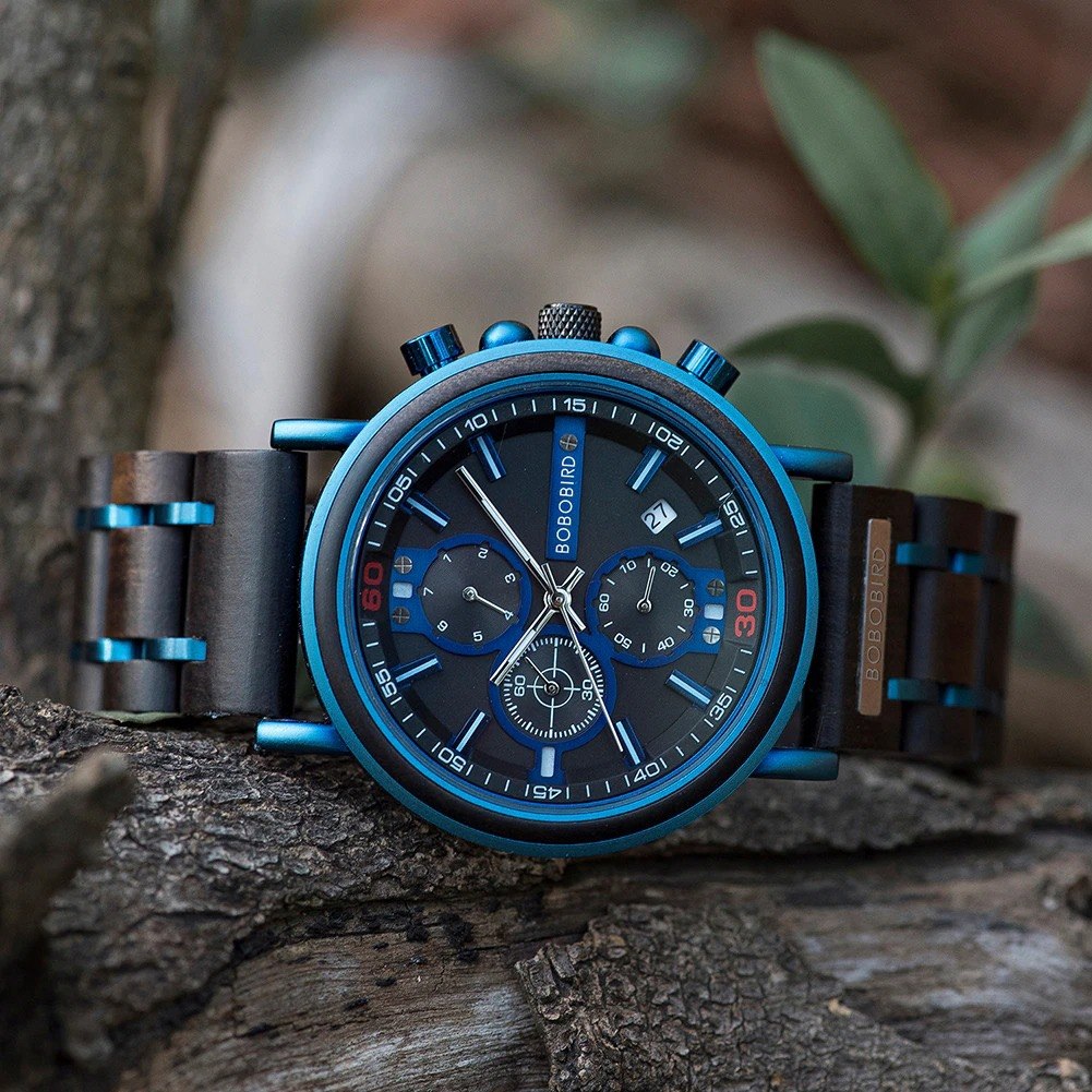 Montre en bois combiné