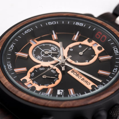 Montre en bois combiné