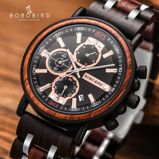 Montre en bois combiné