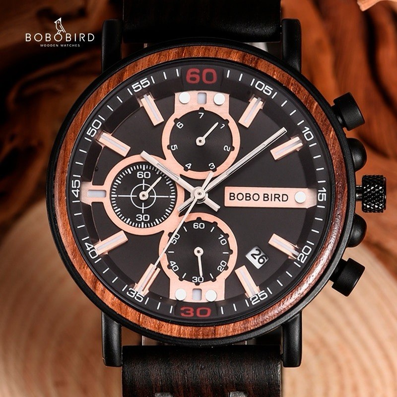 Montre en bois combiné