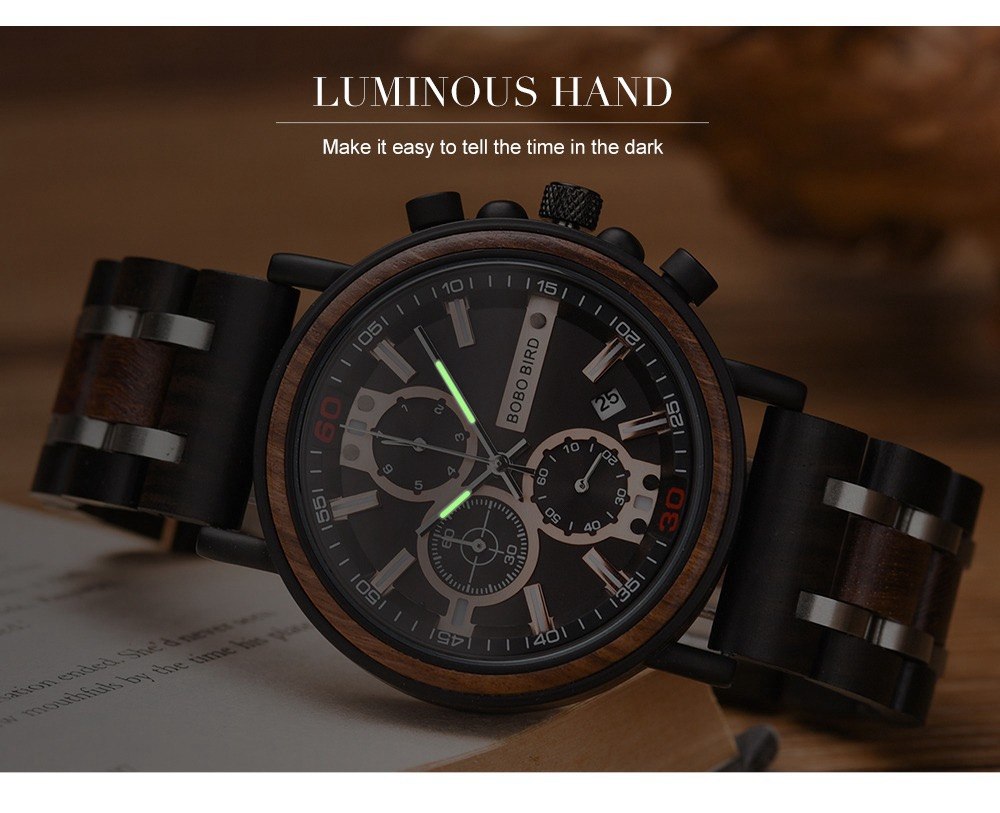 Montre en bois combiné