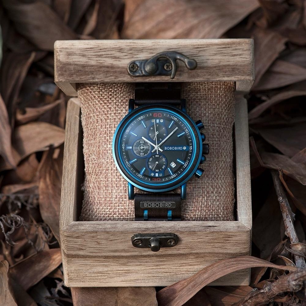 Montre en bois combiné