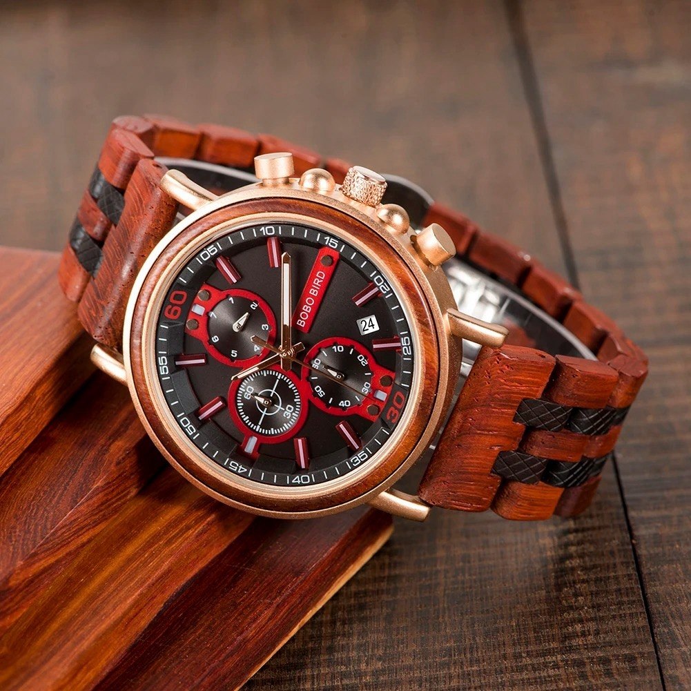 Montre en bois combiné