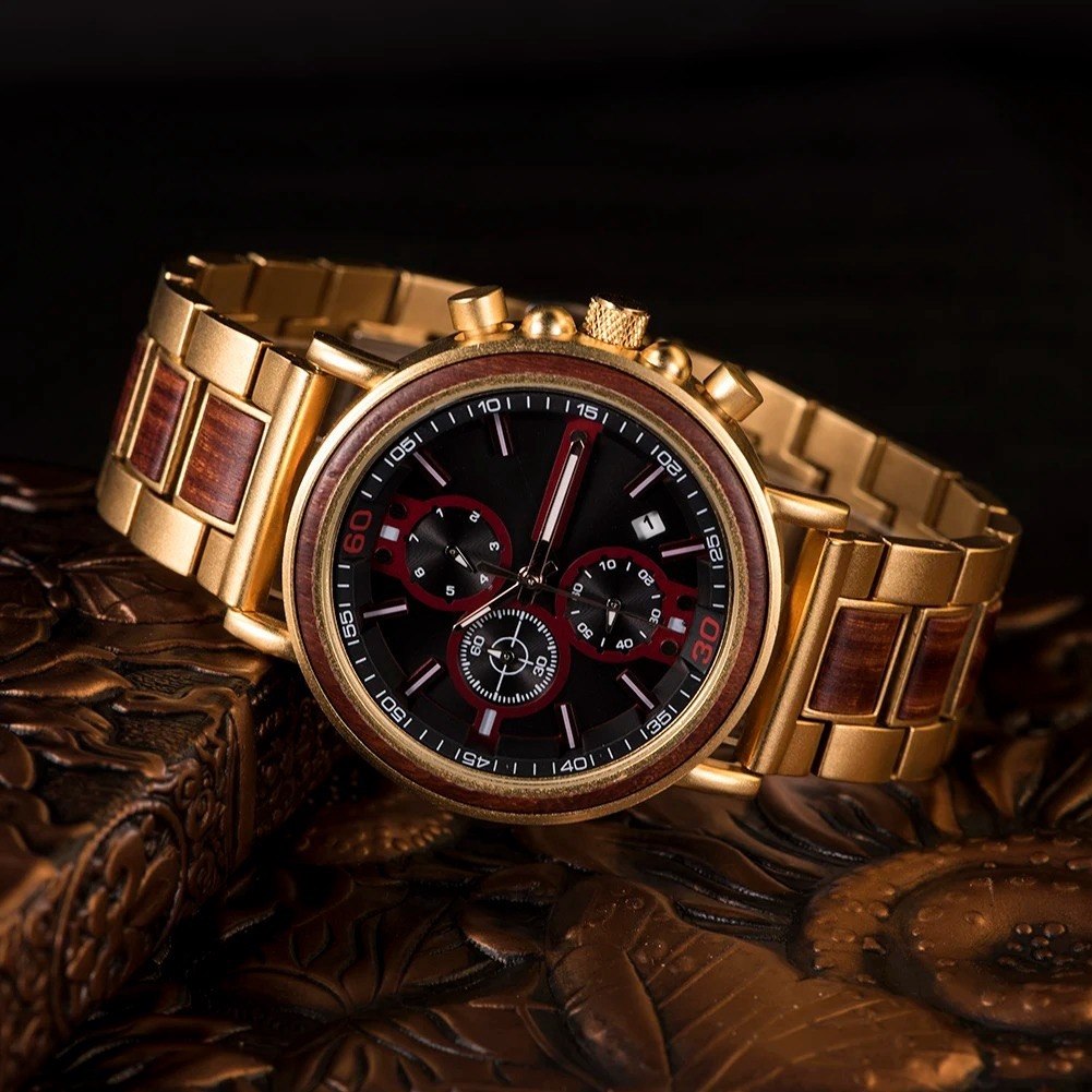 Montre en bois combiné