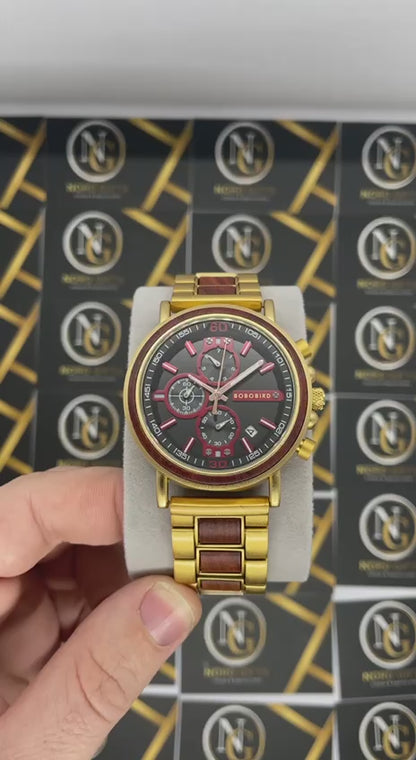 Montre en bois combiné