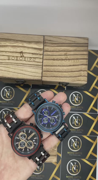 Montre en bois combiné